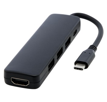 Adattatore multimediale USB 2.0-3.0 con porta HDMI in plastica riciclata certificata RCS Loop