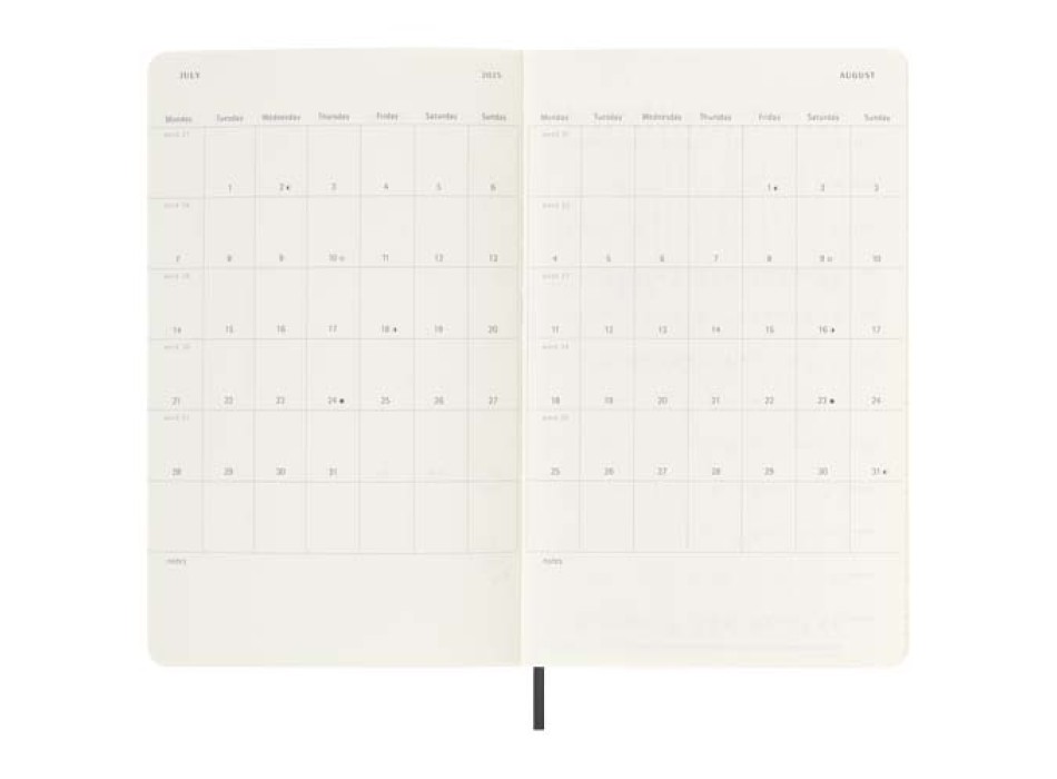 Agenda giornaliera 12 mesi con copertina morbida Moleskine