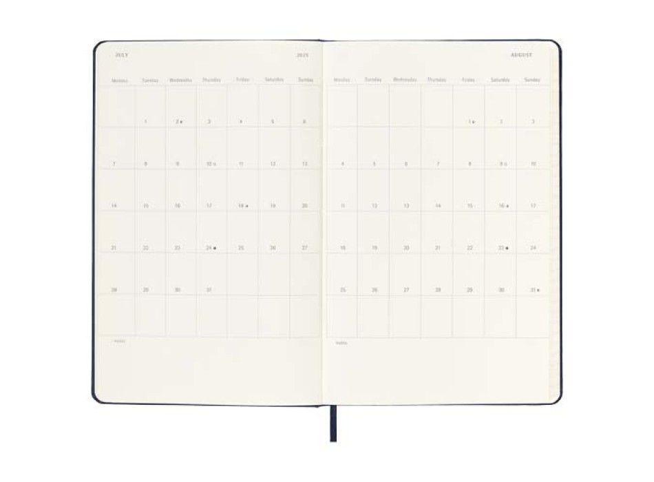 Agenda giornaliera 12 mesi con copertina rigida Moleskine