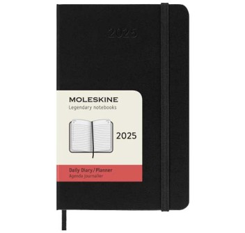 Agenda giornaliera tascabile 12 mesi con copertina rigida Moleskine