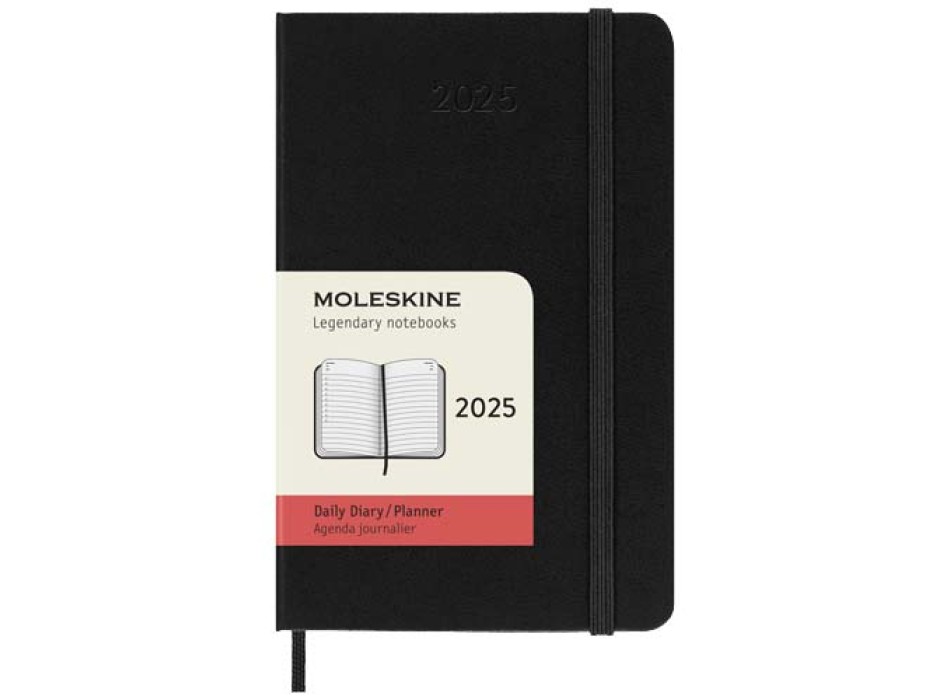 Agenda giornaliera tascabile 12 mesi con copertina rigida Moleskine