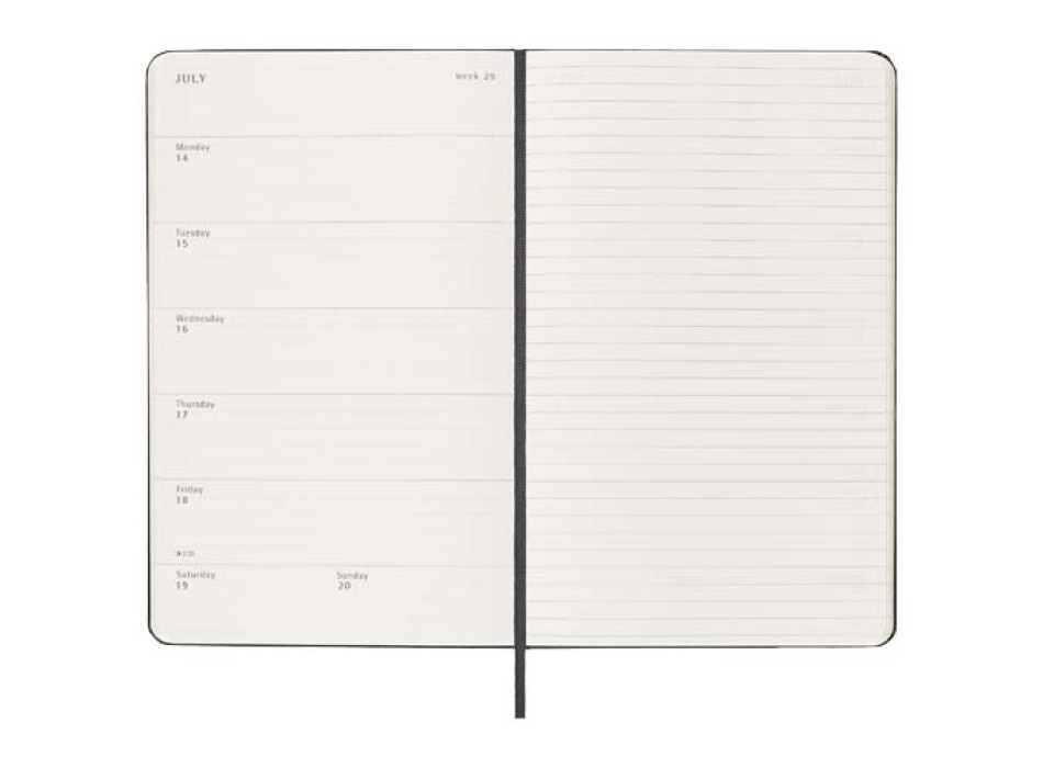 Agenda settimanale 12 mesi formato L con copertina rigida Moleskine