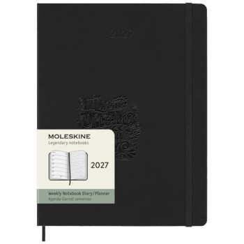 Agenda settimanale 12 mesi XL con copertina rigida Moleskine