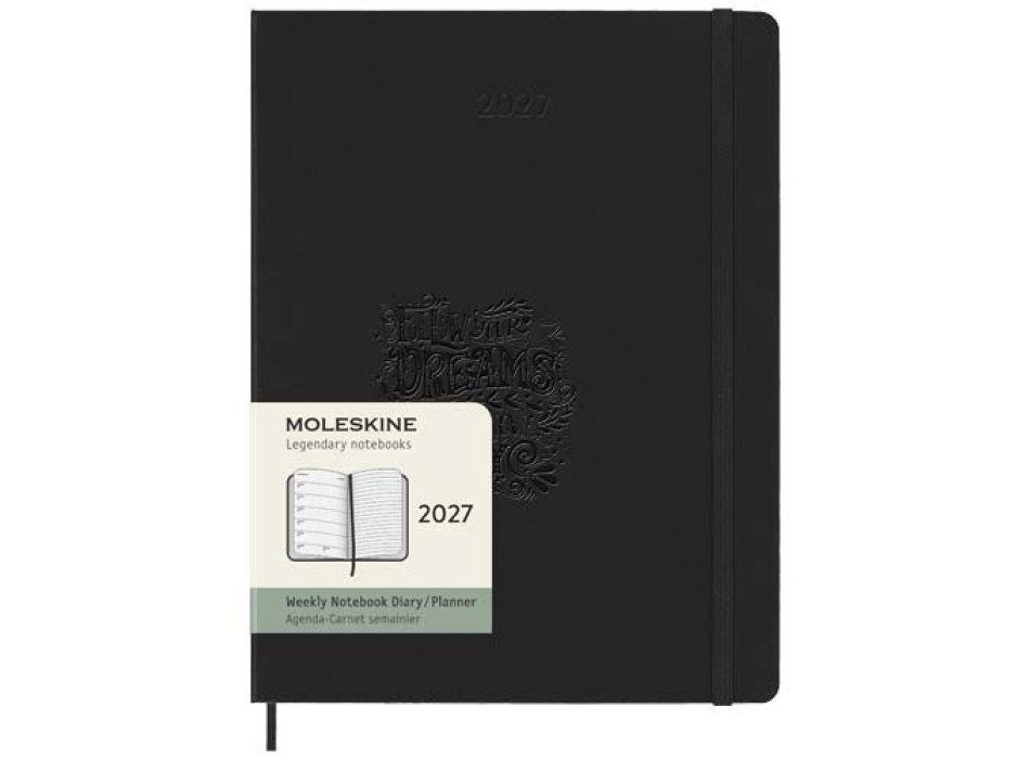 Agenda settimanale 12 mesi XL con copertina rigida Moleskine