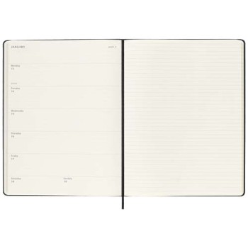 Agenda settimanale 12 mesi XL con copertina rigida Moleskine