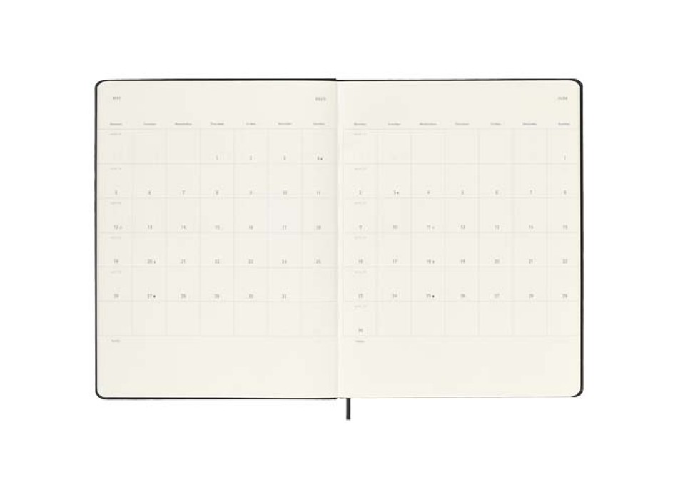 Agenda settimanale 12 mesi XL con copertina rigida Moleskine