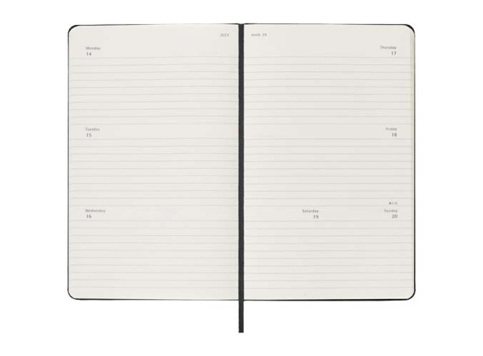Agenda settimanale orizzontale 12 mesi formato L con copertina rigida Moleskine