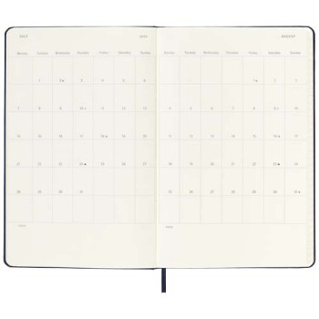 Agenda settimanale orizzontale 12 mesi formato L con copertina rigida Moleskine