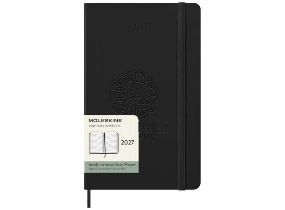 Agenda settimanale orizzontale 12 mesi formato L con copertina rigida Moleskine
