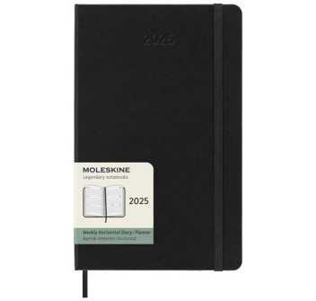 Agenda settimanale orizzontale 12 mesi formato L con copertina rigida Moleskine