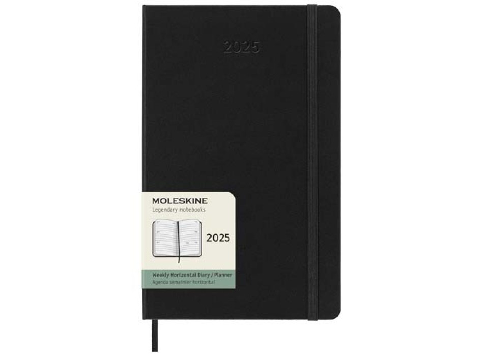 Agenda settimanale orizzontale 12 mesi formato L con copertina rigida Moleskine