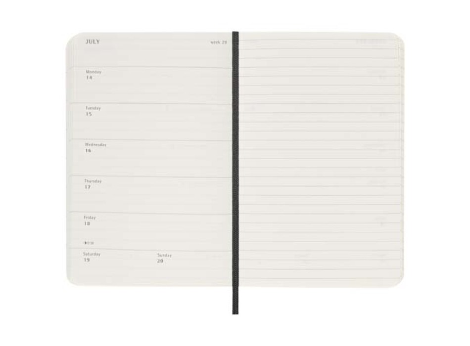 Agenda settimanale tascabile 12 mesi con copertina morbida Moleskine