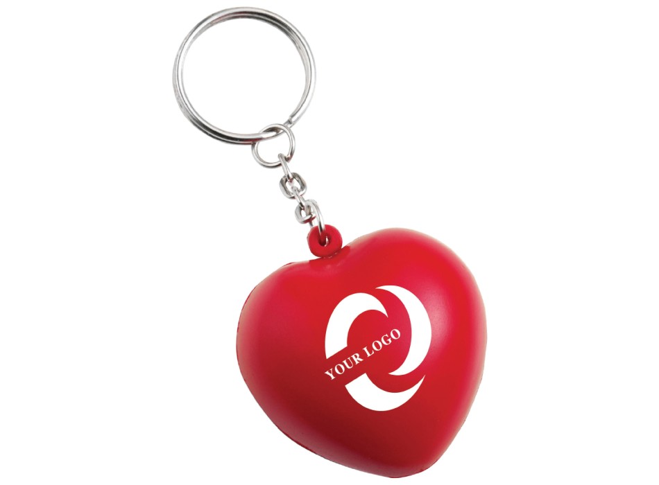 Antistress cuore con portachiavi, in PU Lilou