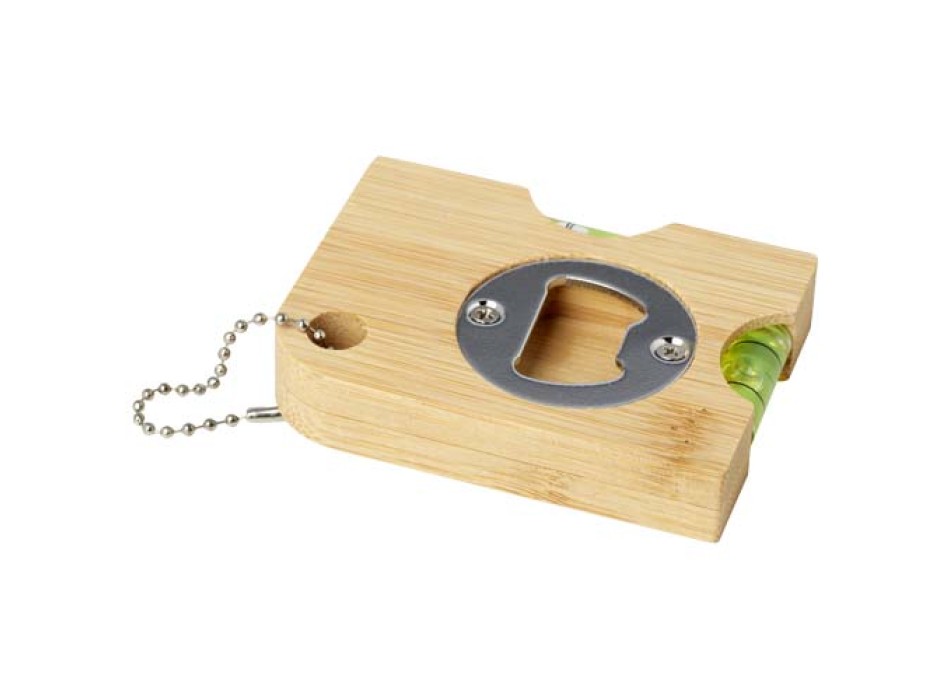 Apribottiglie in bambù con livella Levo 