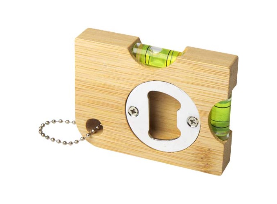 Apribottiglie in bambù con livella Levo 