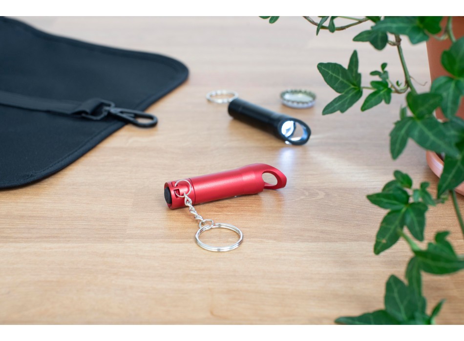 Apribottiglie-portachiavi, in alluminio Carla