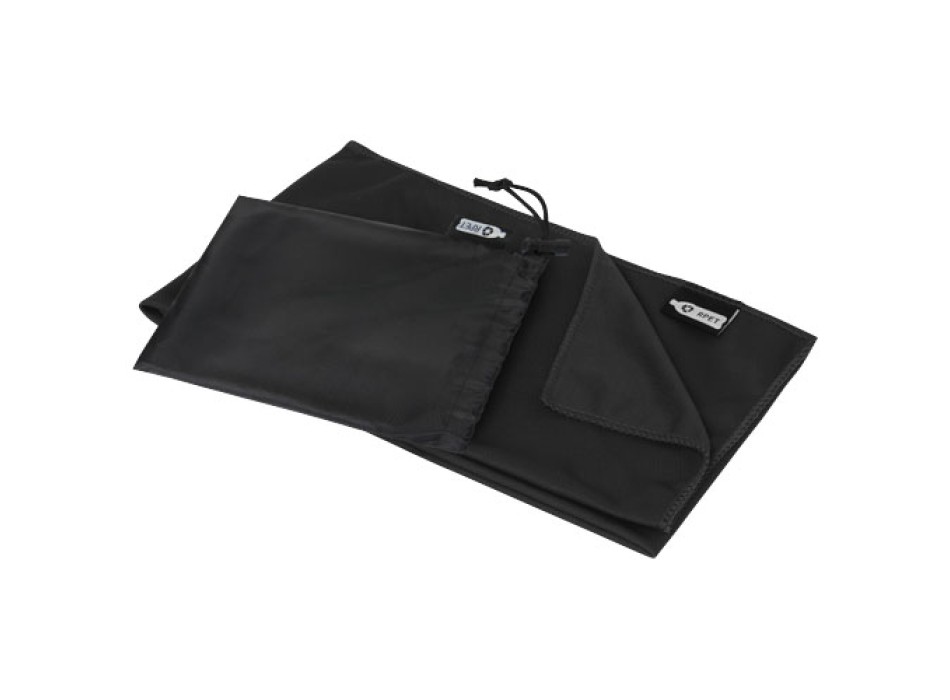 Asciugamano sportivo Raquel di raffreddamento in PET riciclato con pouch 80 x 30 cm