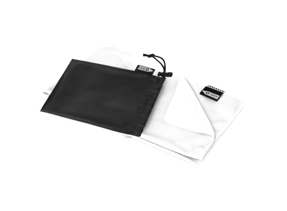 Asciugamano sportivo Raquel di raffreddamento in PET riciclato con pouch 80 x 30 cm