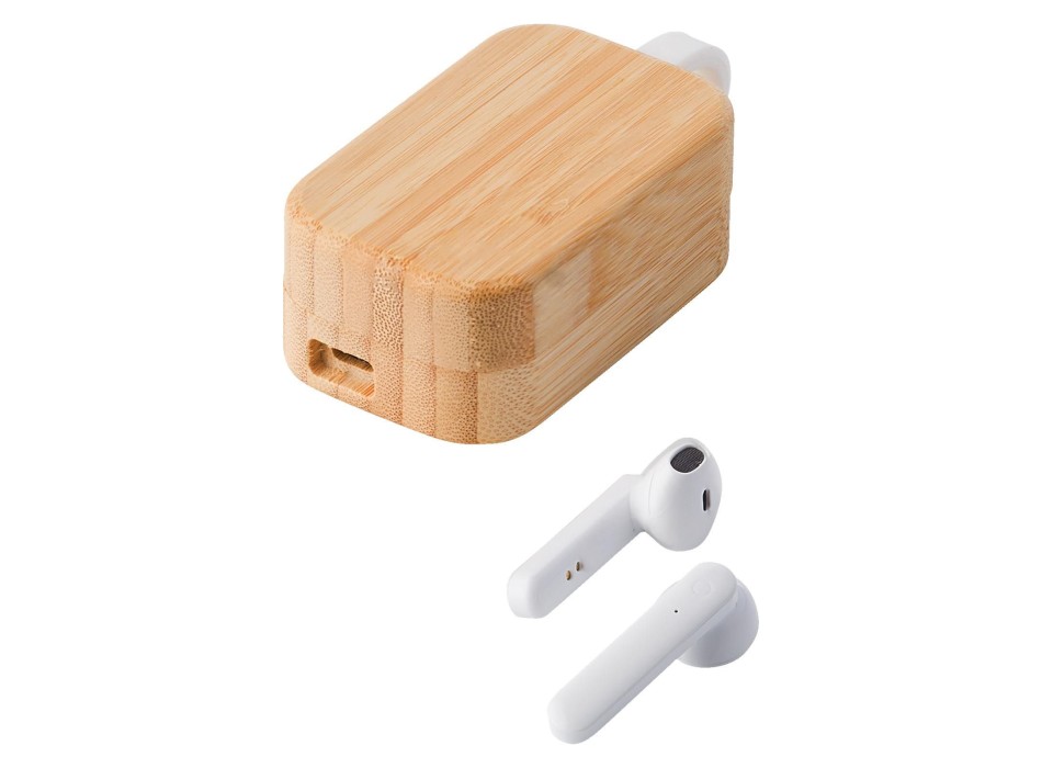 Auricolari in ABS, custodia in bambù Marmara
