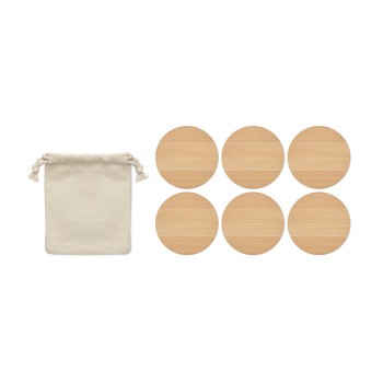 BAYIN SET - Set di 6 sottobicchieri di bamb