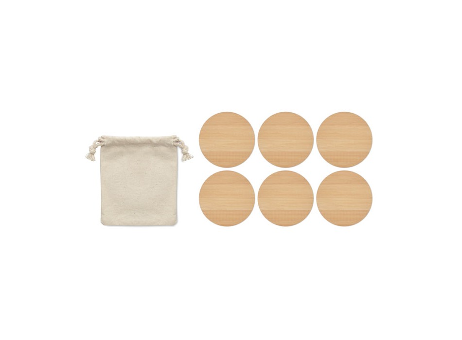 BAYIN SET - Set di 6 sottobicchieri di bamb