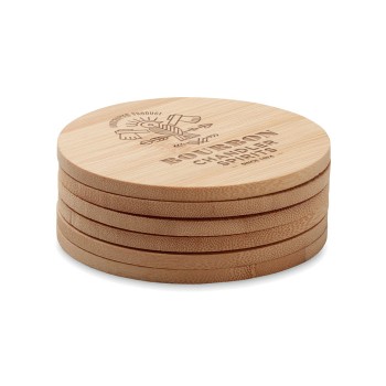 BAYIN SET - Set di 6 sottobicchieri di bamb