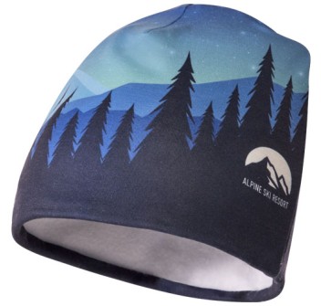 Berretto in PET riciclato con stampa a sublimazione e strato in pile Loki