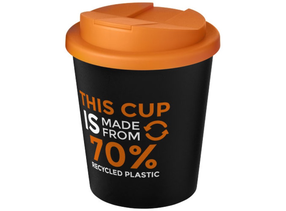 Bicchiere Americano® Espresso Eco da 250 ml in materiale riciclato con coperchio a prova di perdita