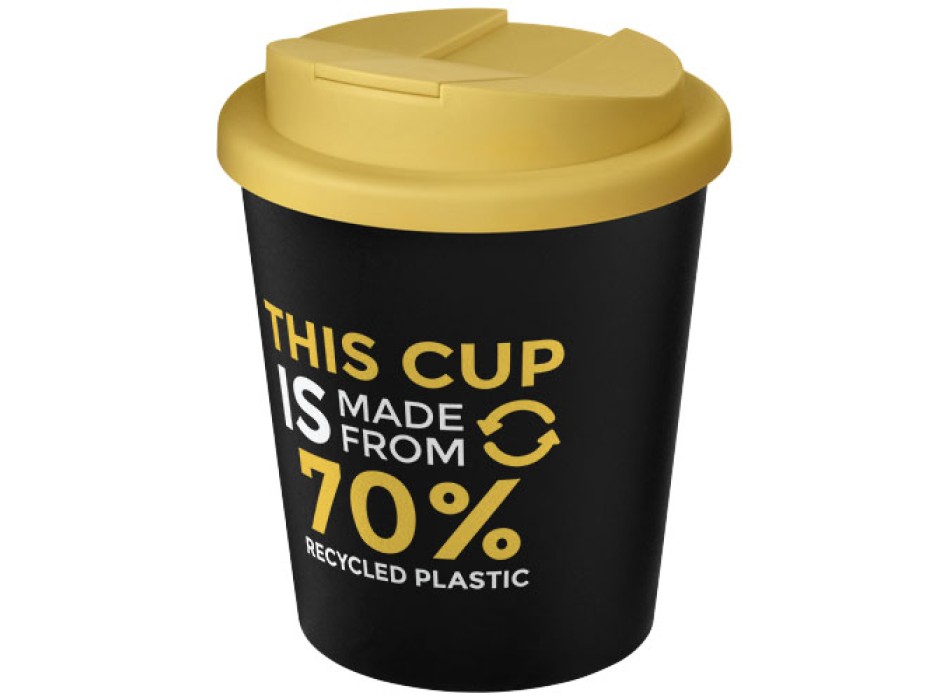 Bicchiere Americano® Espresso Eco da 250 ml in materiale riciclato con coperchio a prova di perdita