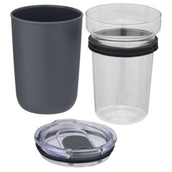Bicchiere Bello da 420 ml in vetro con parete esterna in plastica riciclata