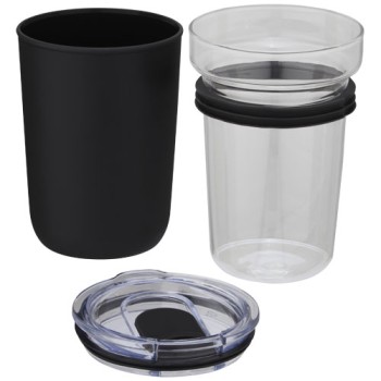 Bicchiere Bello da 420 ml in vetro con parete esterna in plastica riciclata