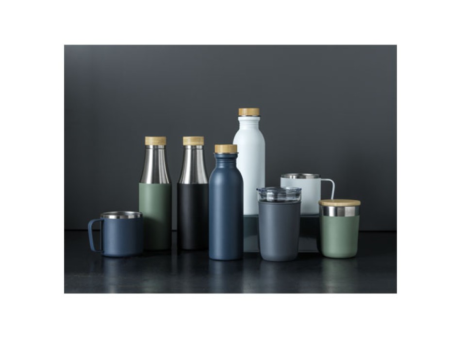 Bicchiere Bello da 420 ml in vetro con parete esterna in plastica riciclata