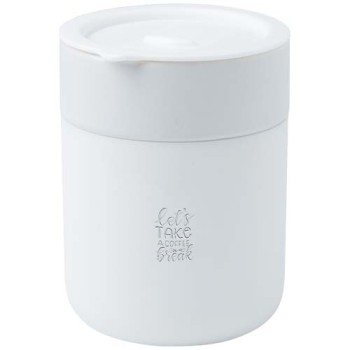 Bicchiere in ceramica con involucro in silicone e coperchio in plastica da 330 ml Java