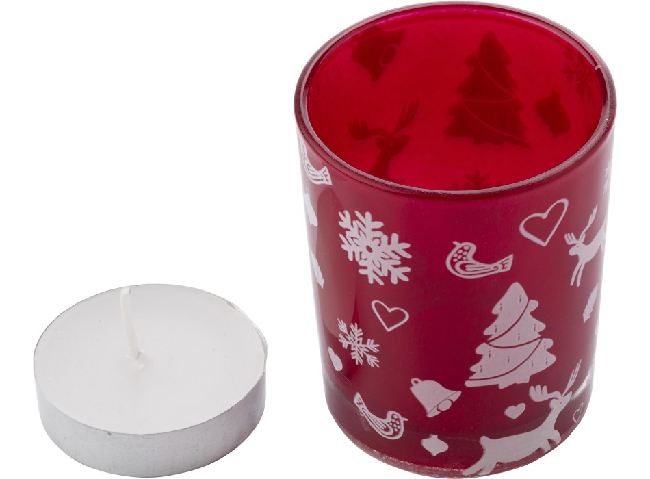 Bicchiere in cristallo con candela Kirsten