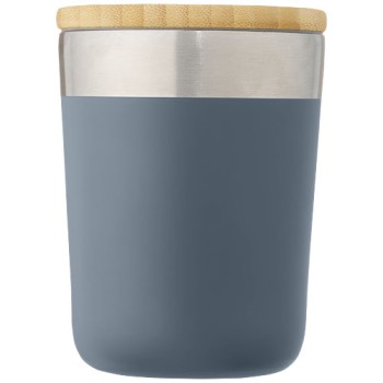 Bicchiere termico in acciaio inossidabile con isolamento sottovuoto in rame e coperchio in bambù da 330 ml Lagan