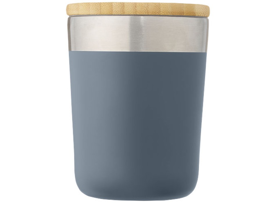 Bicchiere termico in acciaio inossidabile con isolamento sottovuoto in rame e coperchio in bambù da 330 ml Lagan