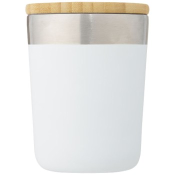 Bicchiere termico in acciaio inossidabile con isolamento sottovuoto in rame e coperchio in bambù da 330 ml Lagan