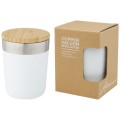 Bicchiere termico in acciaio inossidabile con isolamento sottovuoto in rame e coperchio in bambù da 300 ml Lagan