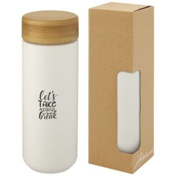 Bicchiere termico in ceramica con coperchio in bambù da 300 ml Lumi