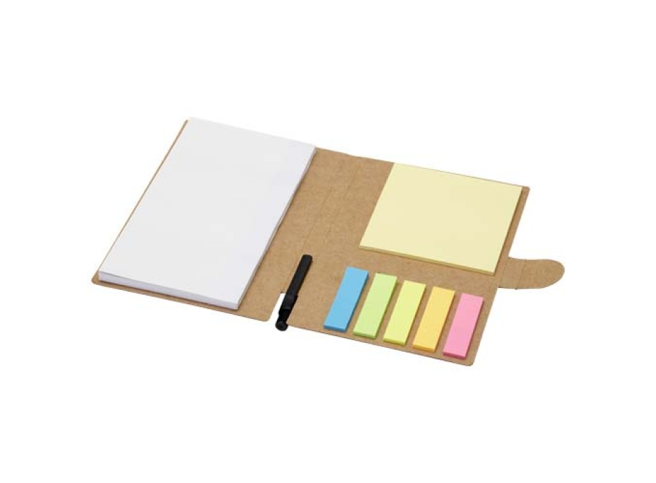 Blocchetto con foglietti adesivi e penna a sfera Swift (inchiostro nero)