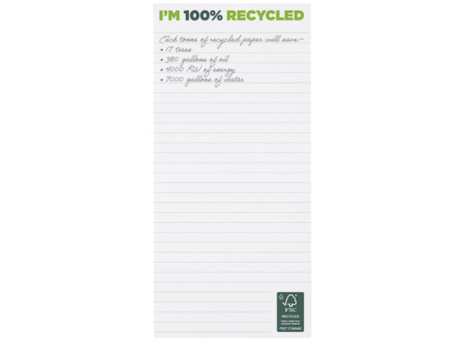 Blocco note 1/3 A4 in carta riciclata Desk-Mate®