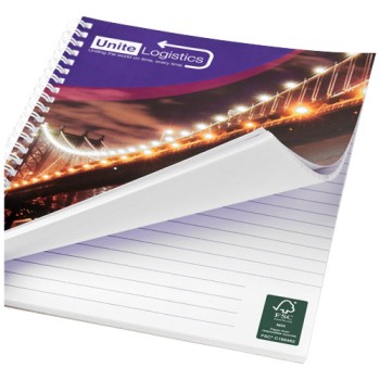 Blocco note a spirale A4 con copertina posteriore stampata Desk-Mate®