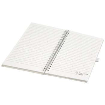 Blocco note a spirale Dairy Dream in formato A5 realizzato con cartoni del latte riciclati