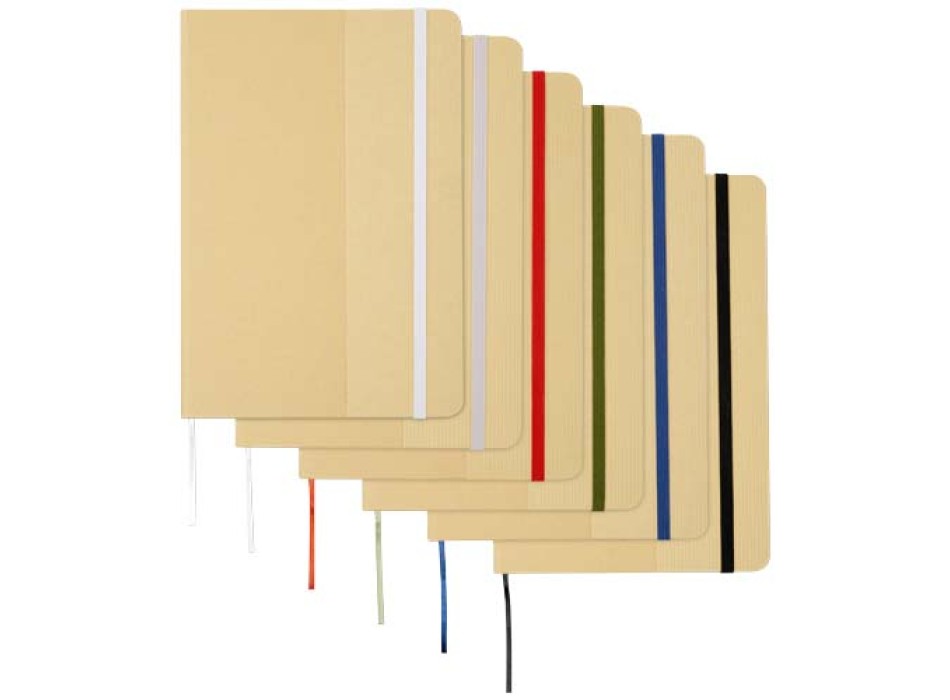 Blocco note formato A5 con copertina rigida di cartone riciclato Nelida