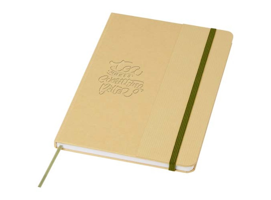 Blocco note formato A5 con copertina rigida di cartone riciclato Nelida