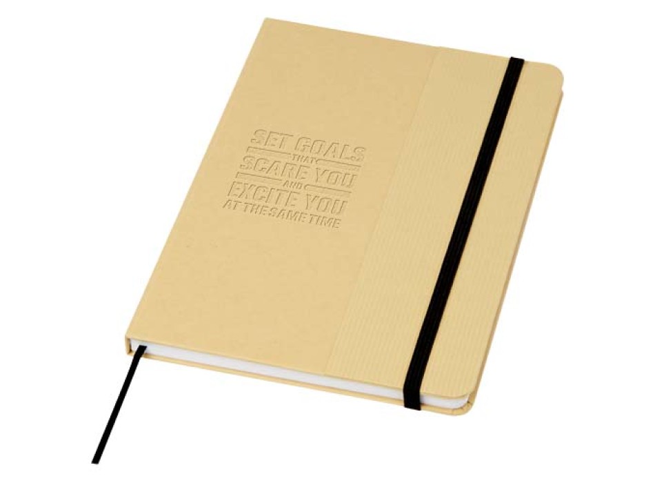 Blocco note formato A5 con copertina rigida di cartone riciclato Nelida