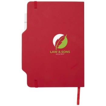 Blocco note formato A5 con copertina rigida e combinazione di penna e matita Nexus