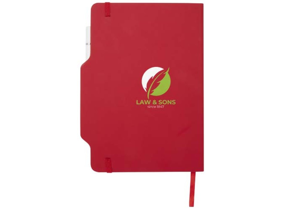 Blocco note formato A5 con copertina rigida e combinazione di penna e matita Nexus