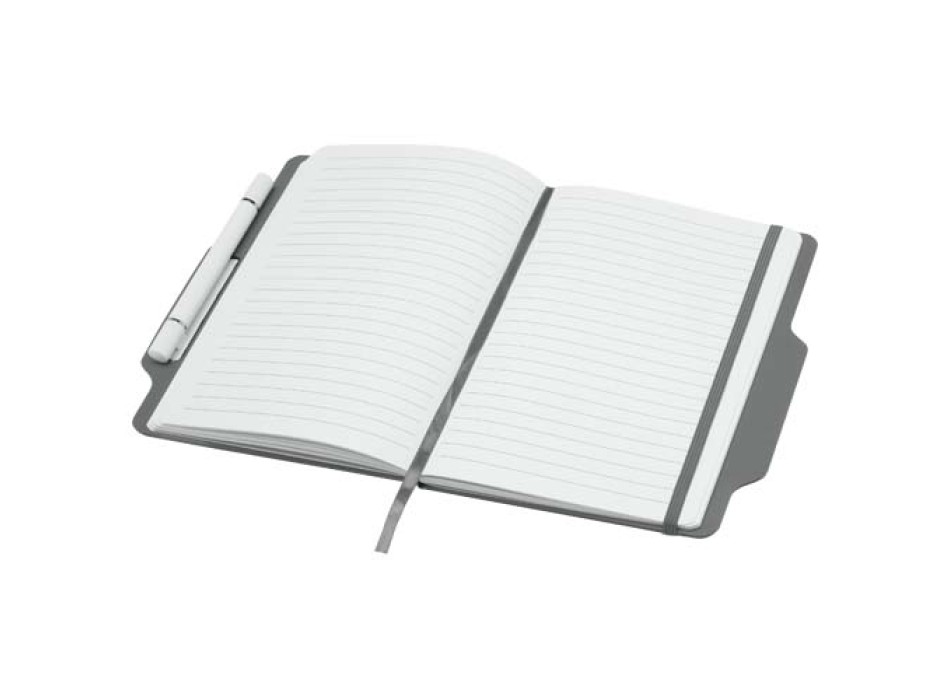Blocco note formato A5 con copertina rigida e combinazione di penna e matita Nexus