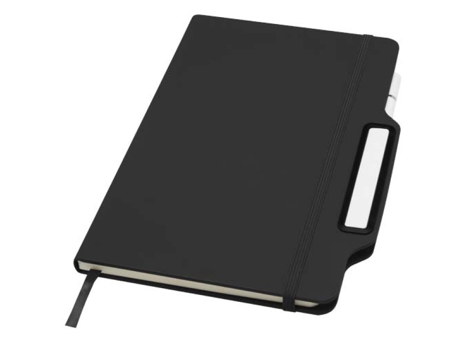 Blocco note formato A5 con copertina rigida e combinazione di penna e matita Nexus